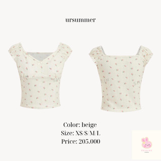 Áo croptop hoa cộc tay style coquette dễ thương - ursummer