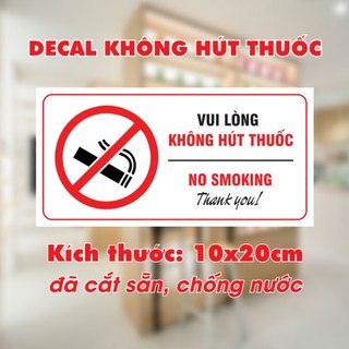 Vui Lòng Không Hút Thuốc Biển Decal logo nhãn dán chống nước