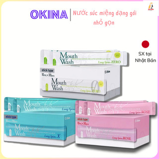  Nước súc miệng dạng thanh gói Okina Long Spin Nhật Bản hương hoa hồng bạc hà thảo mộc đào lài quả mọng 30 100 gói 