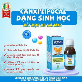 LIPOCAL canxi sinh học bổ sung canxi phòng còi xương cho bé giúp phát triển chiều cao ,chắc xương hấp thụ nhanh