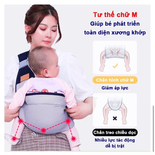  Địu vải cho bé dạng lưới thông thoáng, cho bé 0-36 tháng tuổi, địu vải lưới cho bé sơ sinh