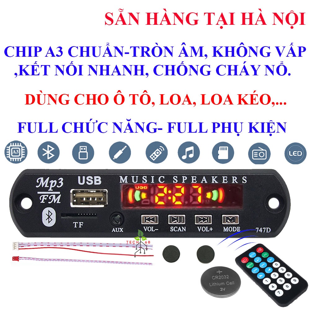 Bảng mạch giải mã âm thanh Bluetooth 5.0 Mp3 Wma 5V 9V 12V đọc USB thẻ nhớ SD AUX, Đầu đọc giải mã tín hiệu blue tooth