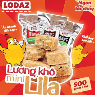 Lương khô mini LiLa bánh lương khô mini Lodaz tiện lợi, dinh dưỡng có nhiều vị 500gr