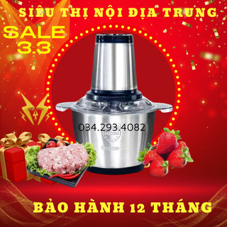 [Bảo hành 1 Đổi 1] Máy xay thịt Inox Kitchen Expert công suất 250W Inox 304/ Máy xay đa năng Food Processor 2L