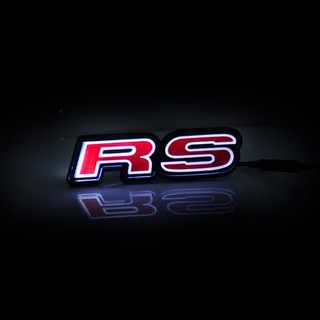 Miếng dán logo RS có đèn led trang trí cho xe hơi GRILL Audi Honda Jazz