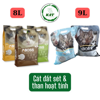 [8L 9L] Cát vệ sinh cho mèo Aboss - Cát đất sét than hoạt tính - Bao 8L 9L - KAT Store
