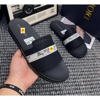 Hot NewDép B.B.R Nam Nữ Quai Da, Đế Cao Su Non Êm Chân, Dép G_C Quai Ngang Boy Phố Họa Tiết Phong Cách Thời Trang Trẻ