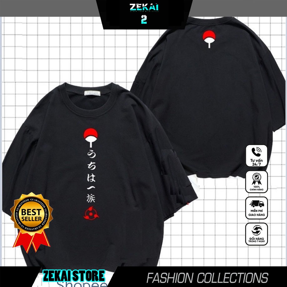 Áo Phông Tay Lửng Itachi Uchiha, Anime Naruto Nam Nữ Đủ Size