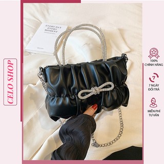 Túi xách nữ đeo chéo da xuất khẩu Celo Shop dây phối xích dành cho đi tiệc đi làm công sở