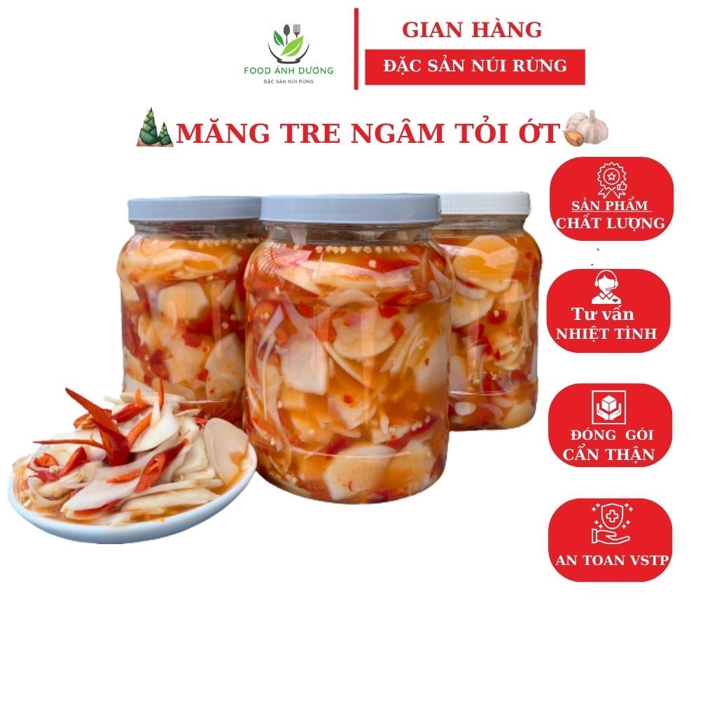 Măng tre ngâm tỏi ớt chua cay thơm ngon chuẩn vị loại 1kg Food Ánh Dương MO-N1