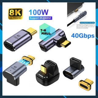 Bộ đầu chuyển đổi nam châm từ tính Type C sang Type C 100W sạc nhanh 100W 140W 5A góc chữ L 40Gbps thunderbolt 3