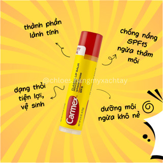 Son Dưỡng Môi Carmex Classic Lip Balm Thỏi Tuýp Không Mùi Có Mùi Hương cấp