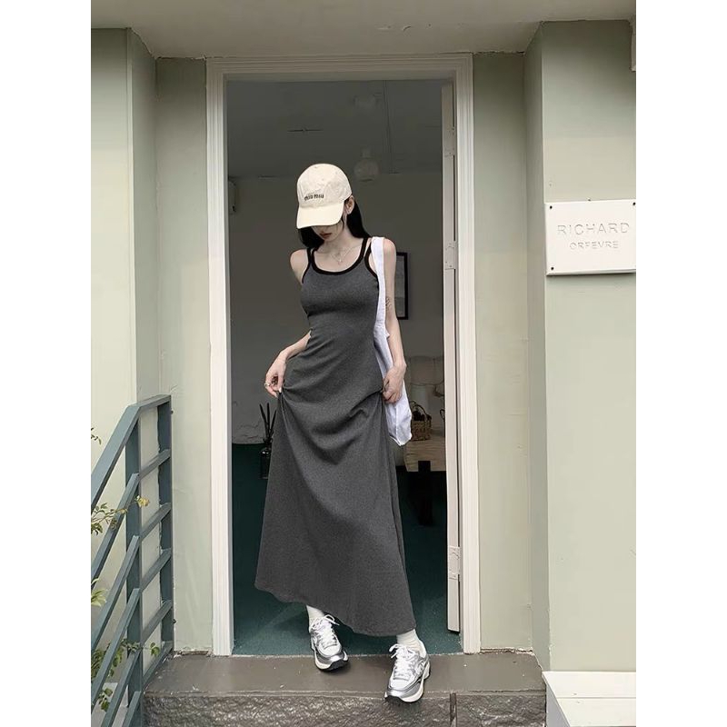 Váy body chéo dây lưng hot trend 2024, Đầm body nữ dáng dài hở lưng thời trang sexy