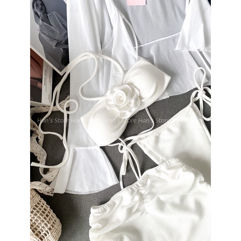 Bộ BIKINI DJMIE hàng thiết kế, tặng hoa cài kèm áo khoát 5 món(ẢNH THẬT) | BigBuy360 - bigbuy360.vn