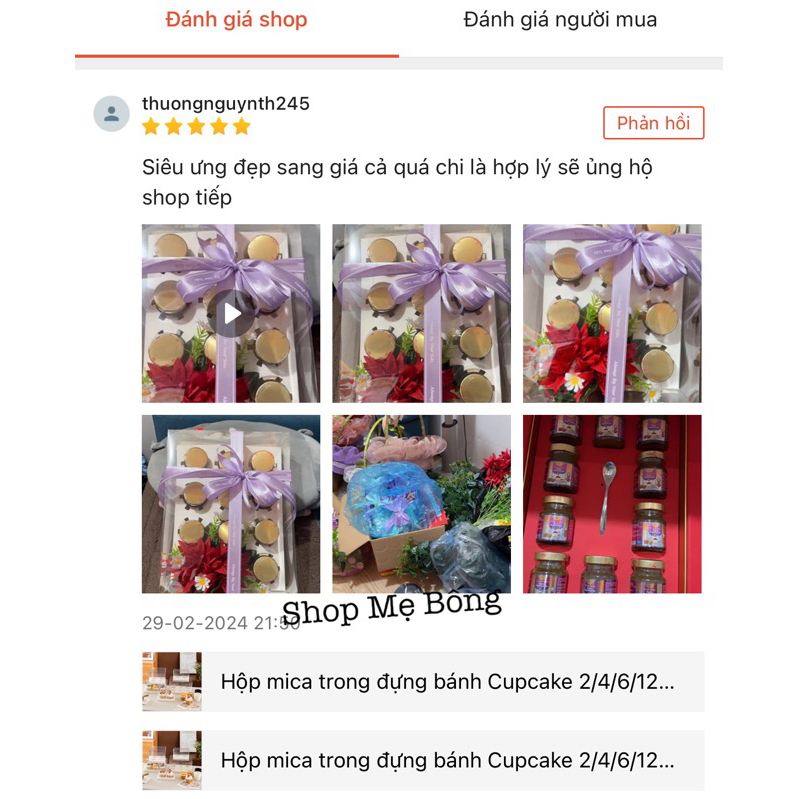 Hộp mica trong đựng bánh Cupcake 2/4/6/12 ô