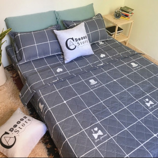 Chăn hè thu chần bông, Chăn hè cotton màu kẻ ghi kích thước 1m6x2m