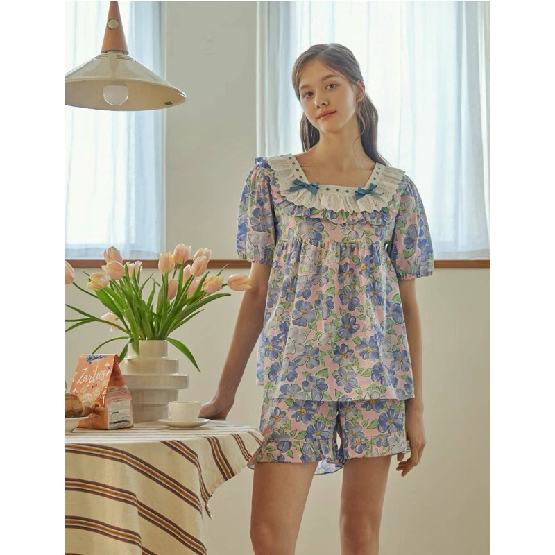 [CHÍNH HÃNG] Set ngủ hoa xanh tím ULLALA AUTHENTIC (gốc 2tr2)
