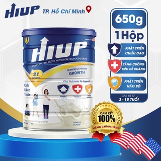 Sữa tăng chiều cao HIUP 650g sữa bột cho trẻ từ 2 - 15 tuổi với công nghệ từ Hoa Kỳ