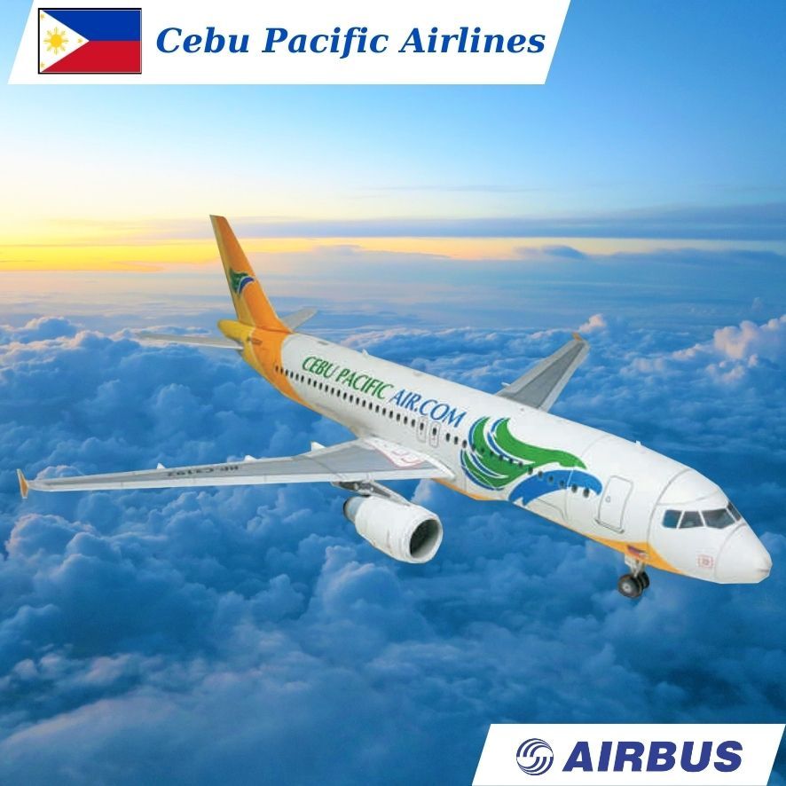 Mô Hình Giấy Máy Bay Thương Mại AIRBUS A320 Cebu Pacific