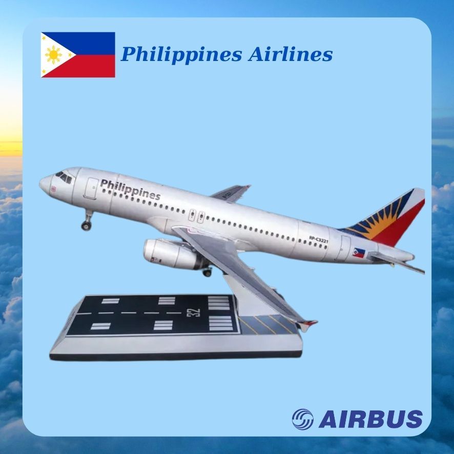 Mô Hình Giấy Máy Bay Thương Mại AIRBUS A320 Philippine Airlines
