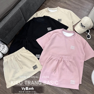 Set Áo Phông Miuiu Kèm Chân Váy Kiều Trang Basic