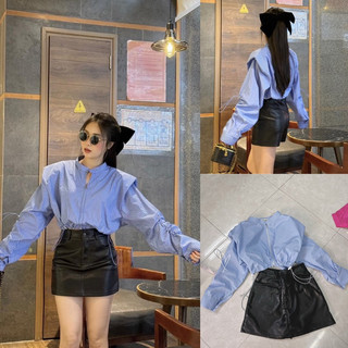 SET XỐP CROP THẮT DÂY NƠ + CHÂN VÁY ✨