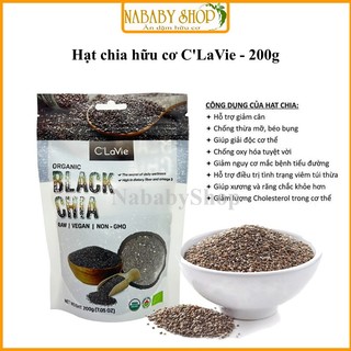 Hạt chia hữu cơ C'laVie, Amavie Food cho bé ăn dặm túi 200gr