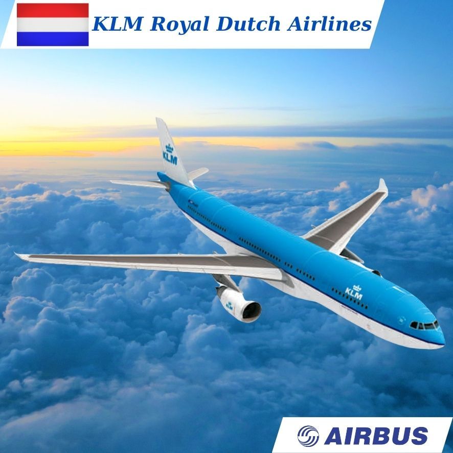 Mô Hình Giấy Máy Bay Thương Mại AIRBUS A330 KLM Royal Dutch Airlines