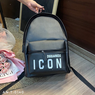 Ba lô da icon chữ ngang nhỏ quai to