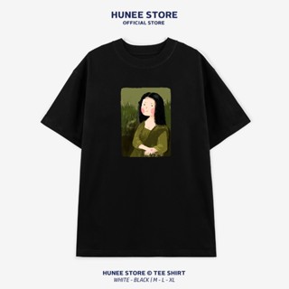Áo Thun Tay Lỡ Nam Nữ Cotton Unisex , Áo Phông Cổ Tròn Hài Hước  Form Rộng Basic Oversize HUNEE 2024 - Monalisa