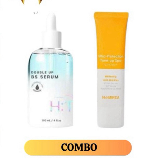 Serum vitamin b5 H:T thuần dưỡng ẩm phục hồi &amp; kem chống nắng tone up spa