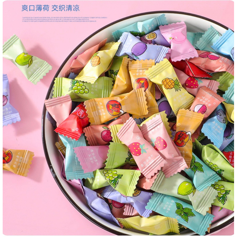 100 viên kẹo ngậm Vitamin C the mát mix vị trái cây thơm ngon