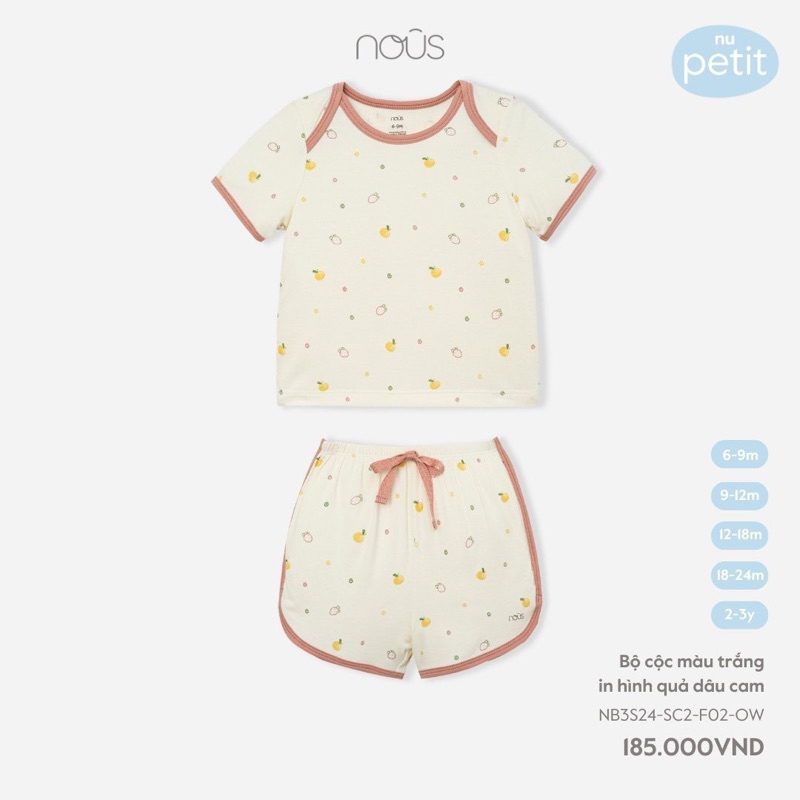 Bộ Nous cộc tay chất peptit cho bé trai bé gái