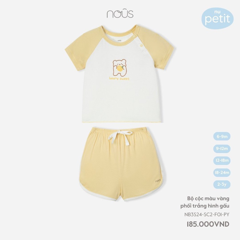 Bộ Nous cộc tay chất peptit cho bé trai bé gái