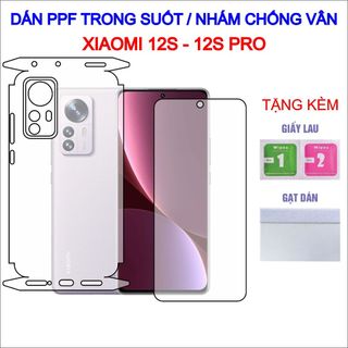 Dán ppf xiaomi 12s, 12s pro full lưng viền, màn hình
