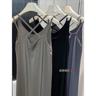 Đầm suông thun 2 dây Dáng dài Hở lưng sexy Váy đầm thun suông dài nữ Form chữ A hai dây Hàn Quốc