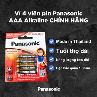 Pin đũa Panasonic Alkaline AAA LR03T (vỉ 4 viên)
