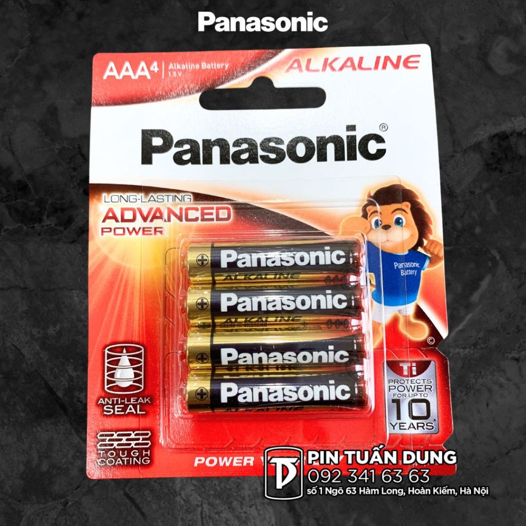 Pin đũa Panasonic Alkaline AAA LR03T (vỉ 4 viên)