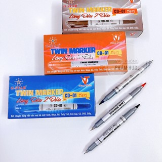 Combo 2 cây bút lông dầu kim 2 đầu gstar cd-01