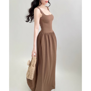 Đầm maxi thun gân sát nách