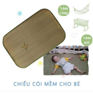 Chiếu cói bé cho trẻ sơ sinh, chiếu lót nôi cũi chất mát