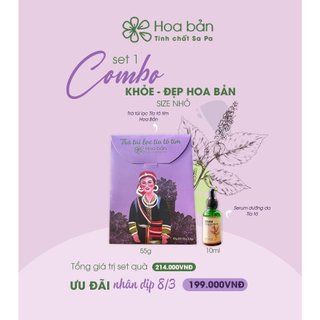 Set quà sức khỏe 1 trà túi lọc tía tô 1 serum tía tô 10ml