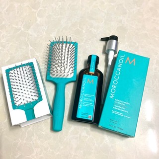 set lược chống rồi và tinh dầu dưỡng tóc moroccanoil ( chính hãng)