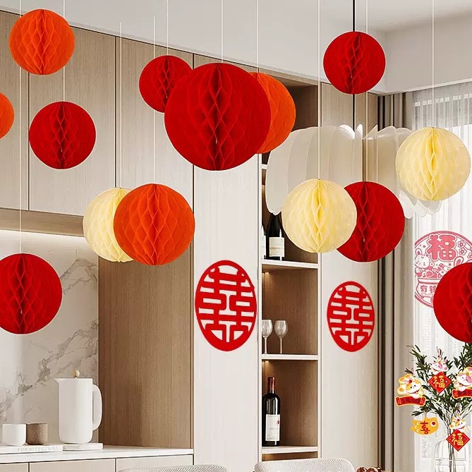 Lồng Đèn Giấy, Lồng Đèn Tổ Ong LD05 Trang Trí Decor Nhà Cửa