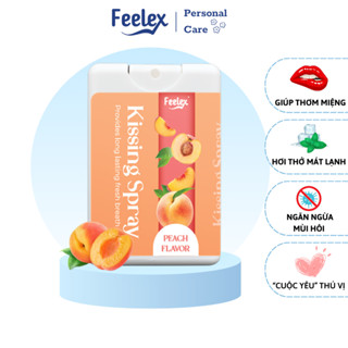 Xịt thơm miệng Feelex Kissing Spray nam nữ hương đào, the mát - lọ 15ml