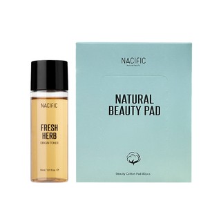 Nacific 1 Bông tẩy trang bất kỳ+ 1 Nước hoa hồng Fresh Herb Origin Toner 30ml