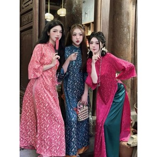 🥰Siêu phẩm áo dài  cao cấp thêu lắc tay nổi bật  bán lẻ rẻ như buôn hàng tận xưởng nhẹ nhàng bay tà hàng thiết kế giá rẻ