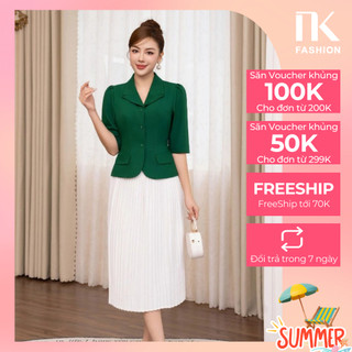 Chân Váy Xếp Ly Công Sở NK Fashion Thiết Kế Dáng Dài Basic Dập Ly Nhỏ NKCV2107001