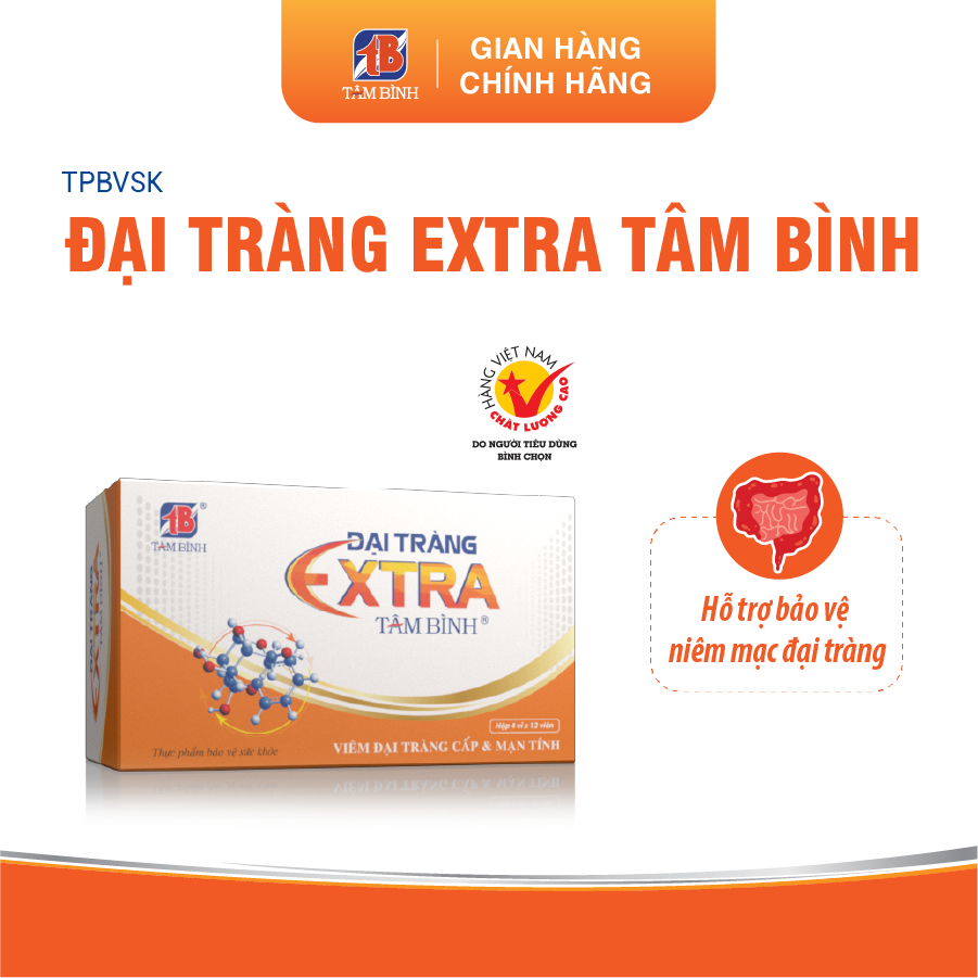 Đại tràng Extra Tâm Bình dành cho người đại tràng cấp và mãn tính hộp 5 vỉ x 12 viên