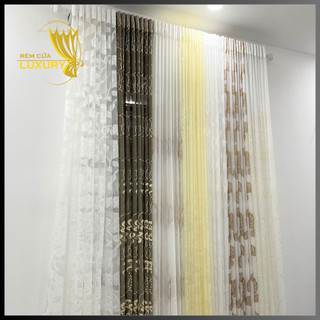 Rèm voan thêu họa tiết trang trí cao cấp, voan trang trí cửa sổ, cửa đi decor phòng basic luxurycurtain